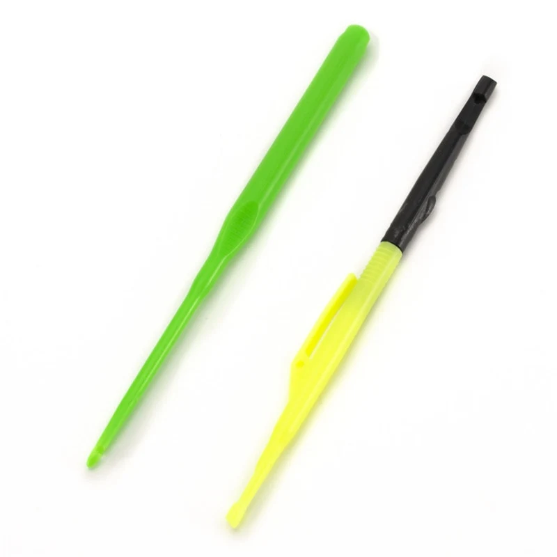 

1 Set Of Hook-And-Loop Fishing Knots Yellow And Black Needles Tying Tool Set Fish Extractor Accessories Fishing Tool