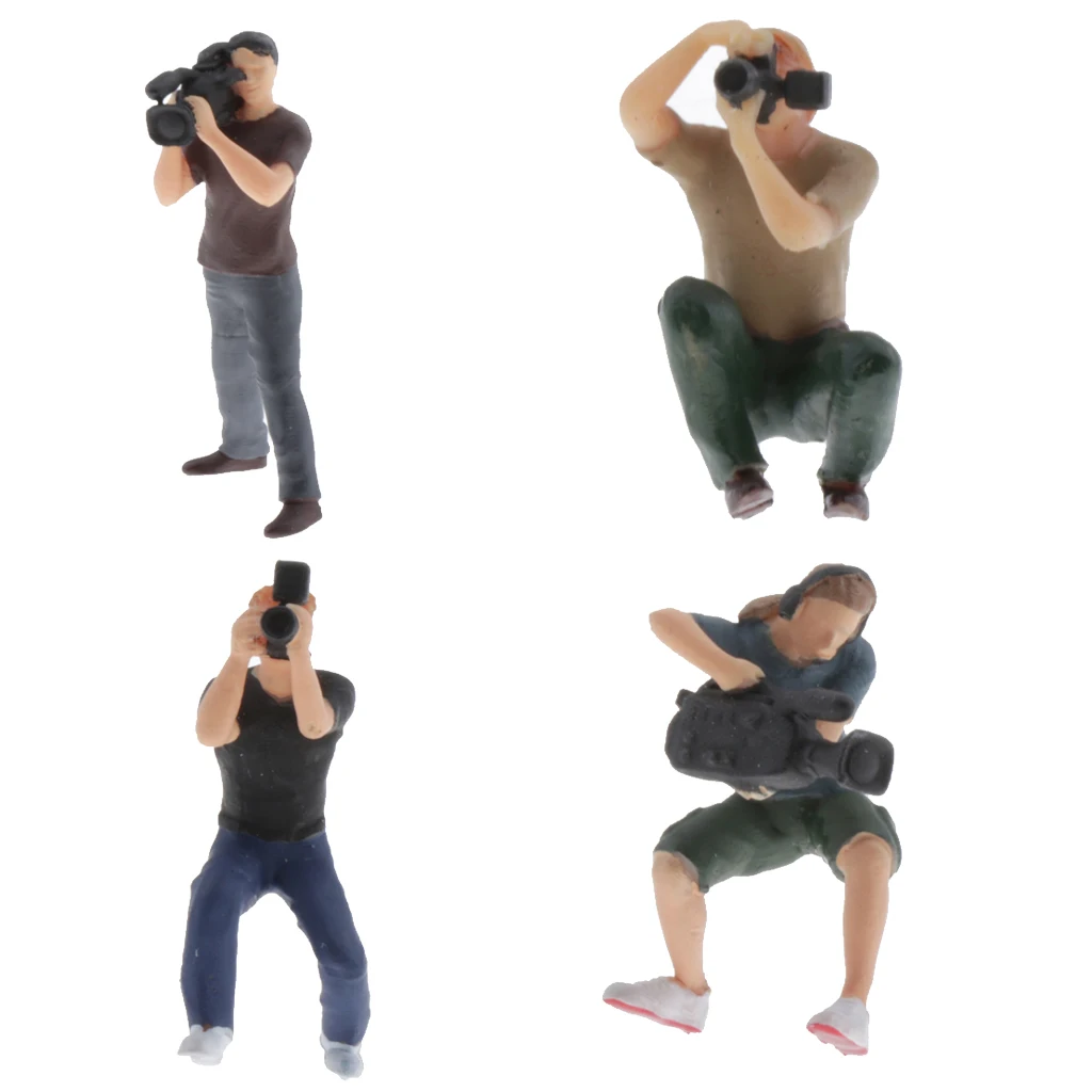 1:64 Miniature Scene People Model Realistic Photographer Figurine Scenario Character for  Diorama