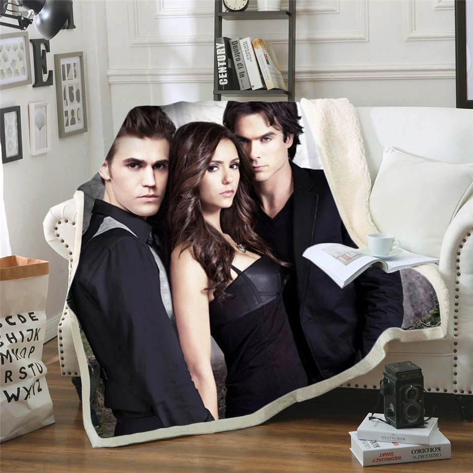

The Vampire Diaries 3d printed fleece blanket for Beds Hiking Picnic Thick Quilt Bedspread Sherpa Throw Blanket style-1