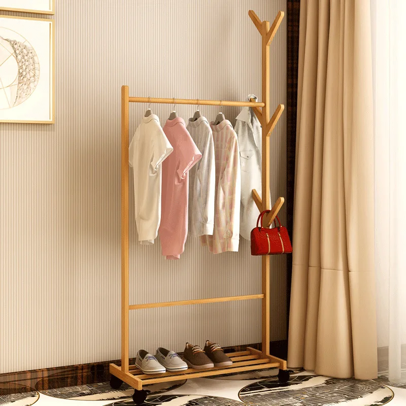 

Clothes Hanger Floor Bedroom Storage Shelf Simplicity Moso Bamboo Household China Mobile Multi-functional Economical Hook Hallst