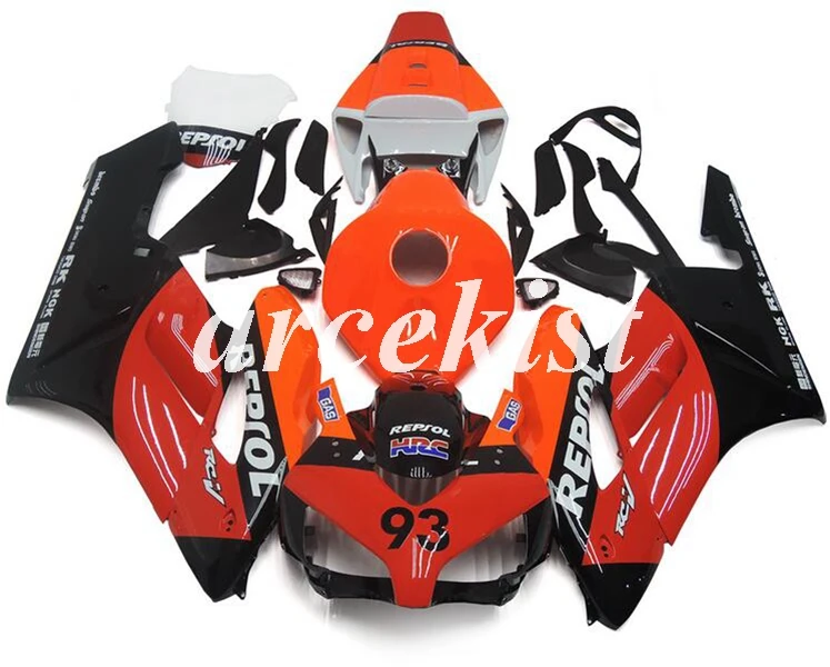 

4Gifts New ABS Injection Mold Full Fairing Kit Body set fit for HONDA CBR1000RR 1000RR 2004 2005 04 05 Custom black number 93