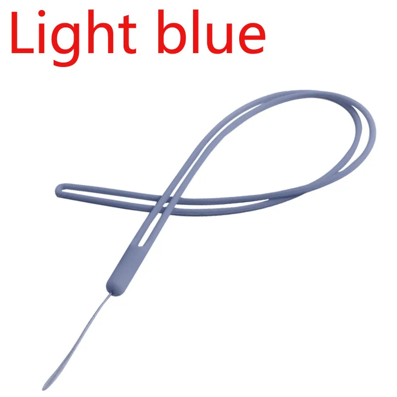 Light Blue Длинный силиконовый ремешок-держатель для сотового телефона, ремешок на запястье для телефона, брелок для ключей, ремешок для ID карты, для спортзала, USB, шнур для бейджа, подвесная веревка - Цвет: Light Blue