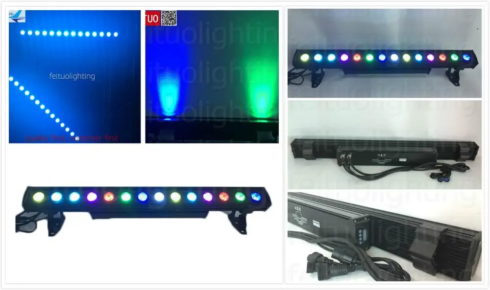 E-12pcs с чехол для наружного использования IP65 Dot 14x30w трехцветный RGB 3 в 1 светодиодный настенный светильник