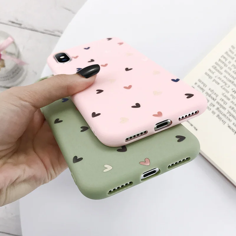 USLION чехол для телефона для iPhone 11 Pro Max X XS XR Xs Max карамельный цвет Любовь Сердце Мягкий ТПУ силиконовый чехол для iPhone 6 6s 7 8 Plus