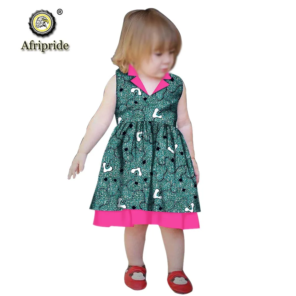 

African Girl Dresses Sleeveless Anakra Wax Print Lovely Dress Casual Print Princess Mini Cute Dress Lovely AFRIPRIDE S1940019