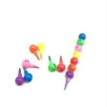 7 Color Crayons Cartoon Smiley Face Expression Candy Gourd Pen Children Students Painting Stationery School Office Supplies