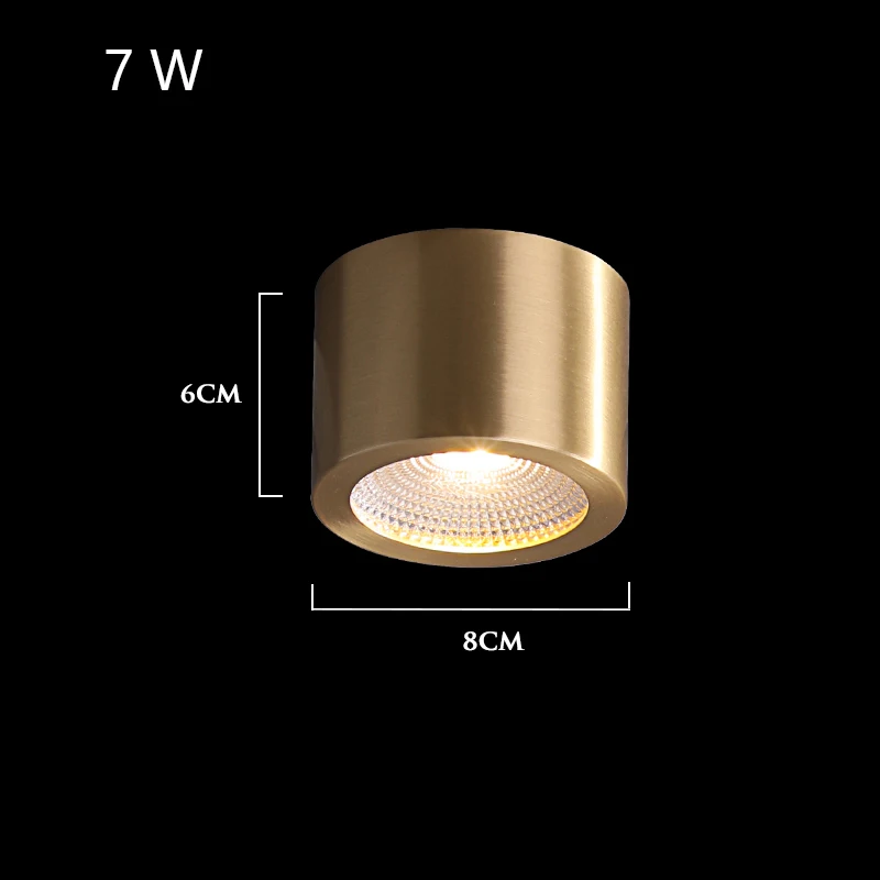 8cmx6cm 7w Современный медный потолочный светильник ing круглый светодиодный потолочный светильник для помещений, гостиной, спальни, отеля, лофт потолочный светильник для кухни - Цвет корпуса: 8cmx6cm 7w