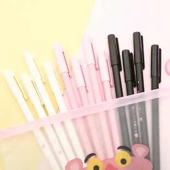 

12Pcs/pack Japanese Kawai Sakura Gel Ink Pens Flower Blue Fancy Novelty Writing Draw Cute Stationery Pencil Case Bag Stationary