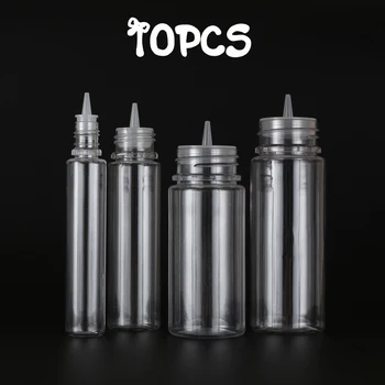 

10Pcs 10ml/30ml/50ml/60ml/100ml/120ml New Transparent Dropper Bottles Empty Plastic E Liquid Juice Oil PET Clear Containers