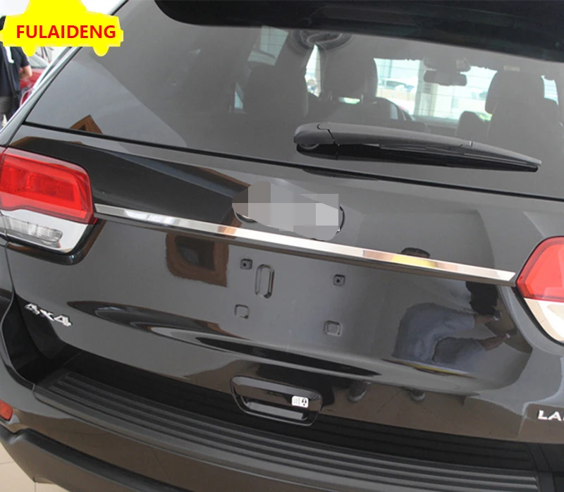 Для Jeep Grand Cherokee- нержавеющая сталь Задняя Крышка багажника верхняя крышка отделка двери багажника полосы отделка автомобиля Стайлинг
