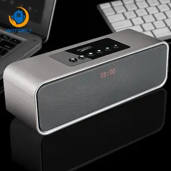 

Alarm Clock Bluetooth Speaker Subwoofer Wireless Stereo Time Display Support Tf Aux Music Player Fm Radio Destktop Clocks
