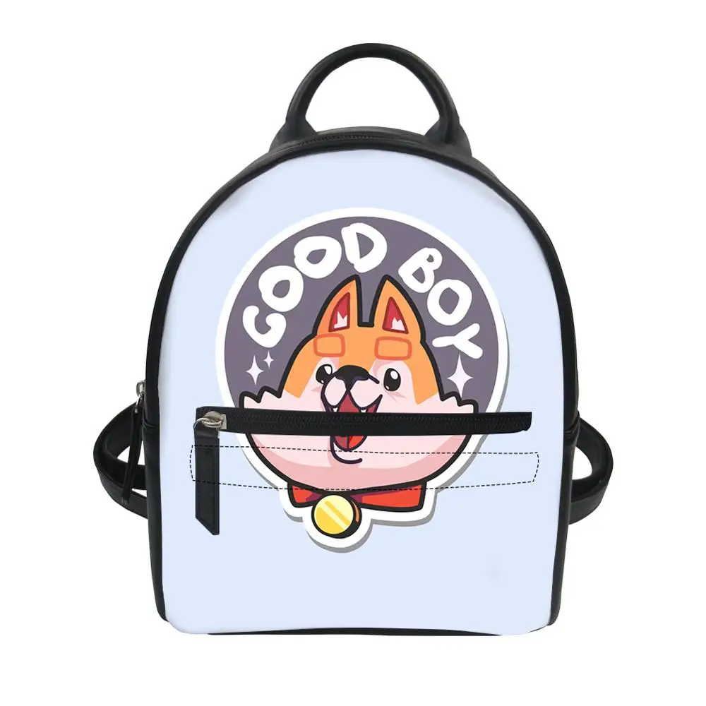 

2020 fashion custom cute Shiba Inu print youth backpack boy girl travel backpack student school bag laptop bag