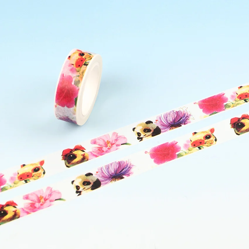 Банни бумага для кошки ленты Маскировочная Липкая лента Decora школьные принадлежности DIY Скрапбукинг наклейка канцелярские принадлежности 3 вида стилей(15 мм* 10 м - Цвет: Big eyes