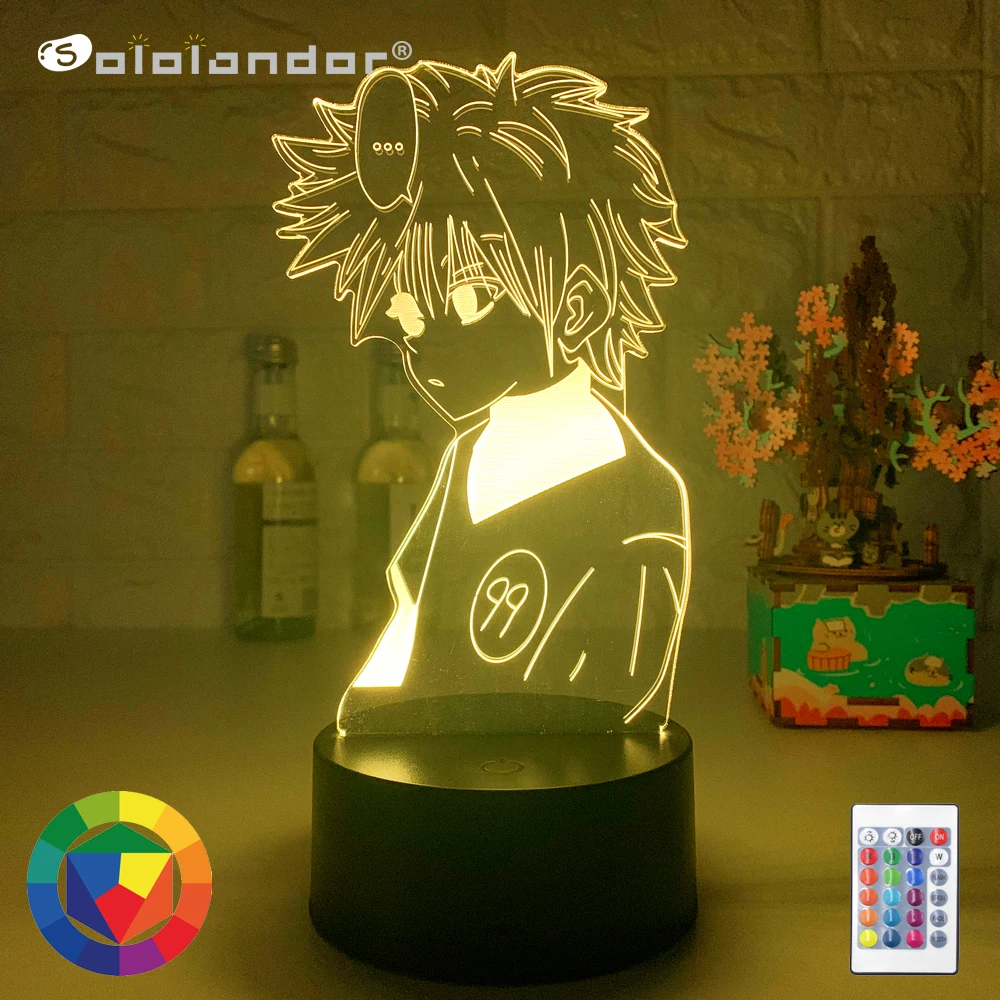 

Anime Hunter X Hunter Led Night Light Killua Zoldyck Figure Nightlight Color Changing Usb Battery Table 3d Lamp Gift for Kids
