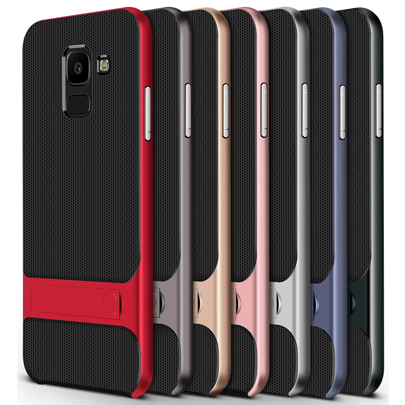 Полное покрытие для samsung Galaxy J6/J6 Plus чехол Чехол 3D подставка TPU PC Гибридный 360 Защитный чехол на заднюю панель телефона J6+ J600 J6Plus
