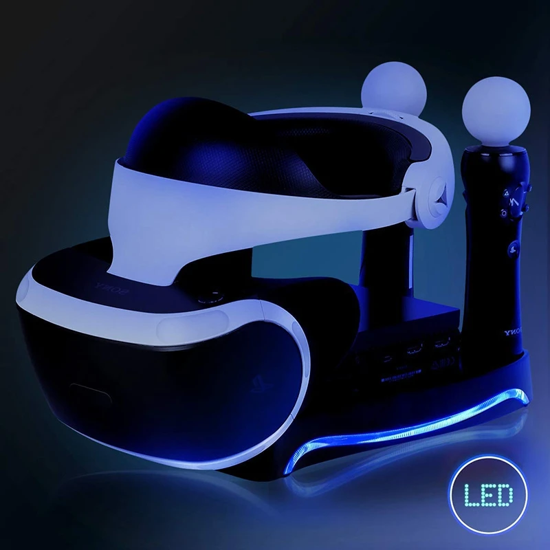 4 в 1 игра ручка зарядное устройство кронштейн для sony PS4 VR второго поколения игровой контроллер зарядное устройство База гарнитура