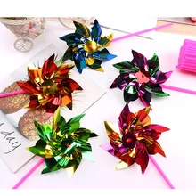 100 шт./упак. Красочные Блестки игрушки в виде ветряной мельницы для маленького мальчика собственными руками Сделай Сам Пластик ветра счетчик садовый декоративный свет для открытого напольного игрушка в подарок для k