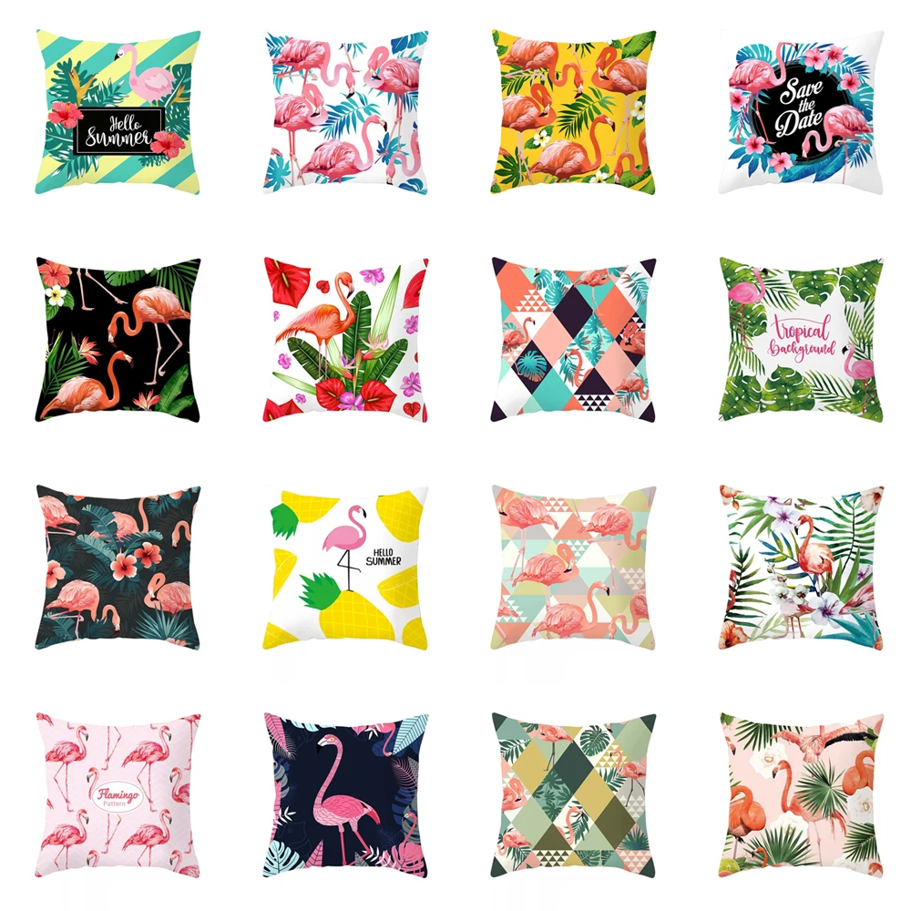 Cartoon Flamingo Cover Cuscino Hawii Flamingo Decorazione Per Feste Cuscino Da Tiro Summer Wedding Birthday Party Federa Forniture