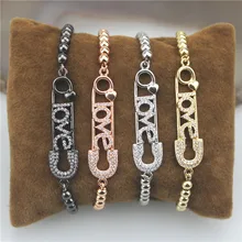 10 шт./лот, дизайн, разноцветный браслет с надписью love cz, покрытый кубическим цирконием, популярный браслет на День святого Валентина