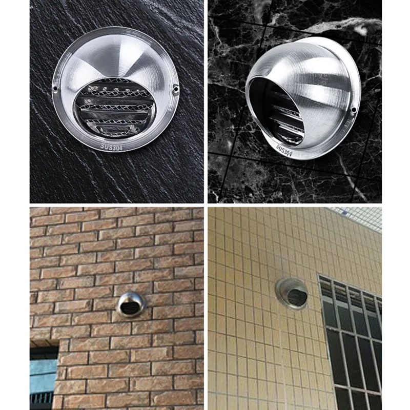 4-12" stainless steel exhaust hood wall Ceiling vent cap Exhaust Grille Cover outdoor air outlet kitchen ventilation fan system