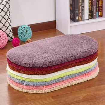 

Mrosaa 40x60cm Soft Bath Mats Bedroom Bathroom Carpet Plush Mat Slip-Resistant Pad Oval Doormat Water Absorption Floor Mats
