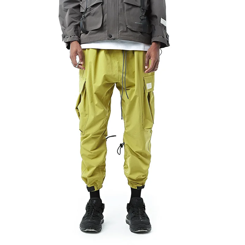  Autumn New Tide Brand Overalls Drawstring Trousers Men's Multi-color Adjustable Loose Wide Leg Casu