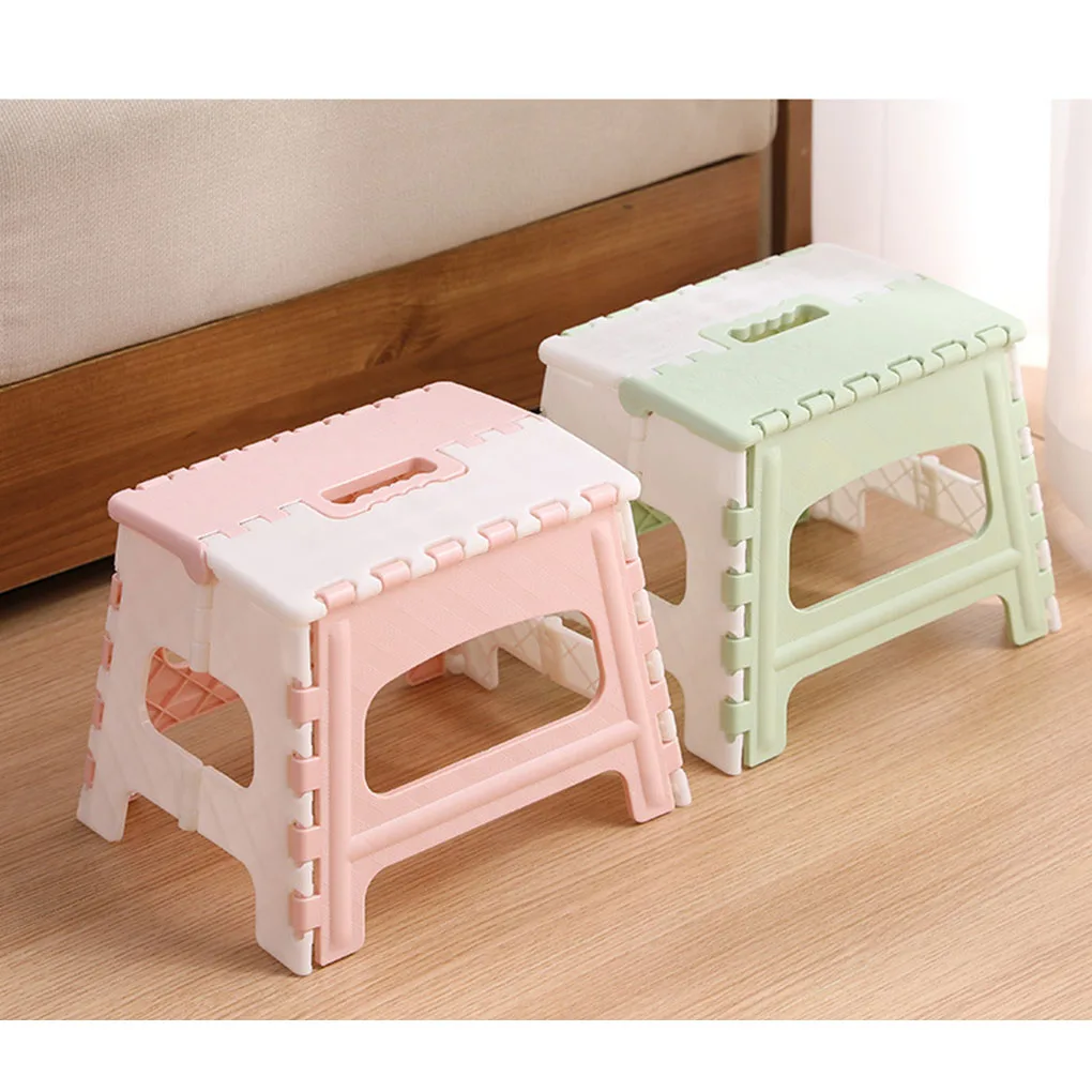 Home Children Chair Step Stool Chair Portable Bench Folding Footstool Chair Foldable Pink as described