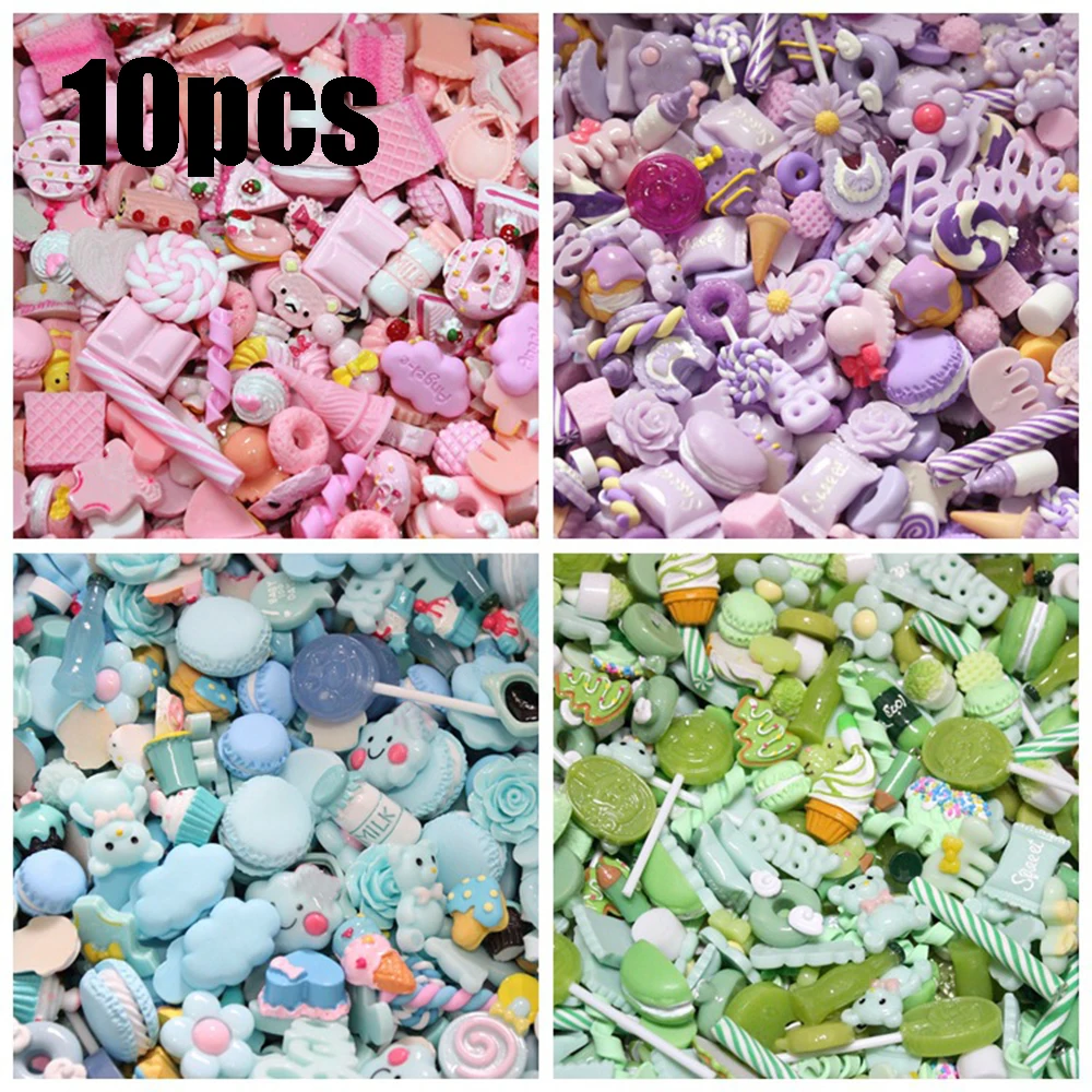 10 шт DIY поставки слаймов миниатюрная полимерная для торта фрукты конфеты пончики чехол для телефона украшения ремесла для скрапбукинга аксессуары
