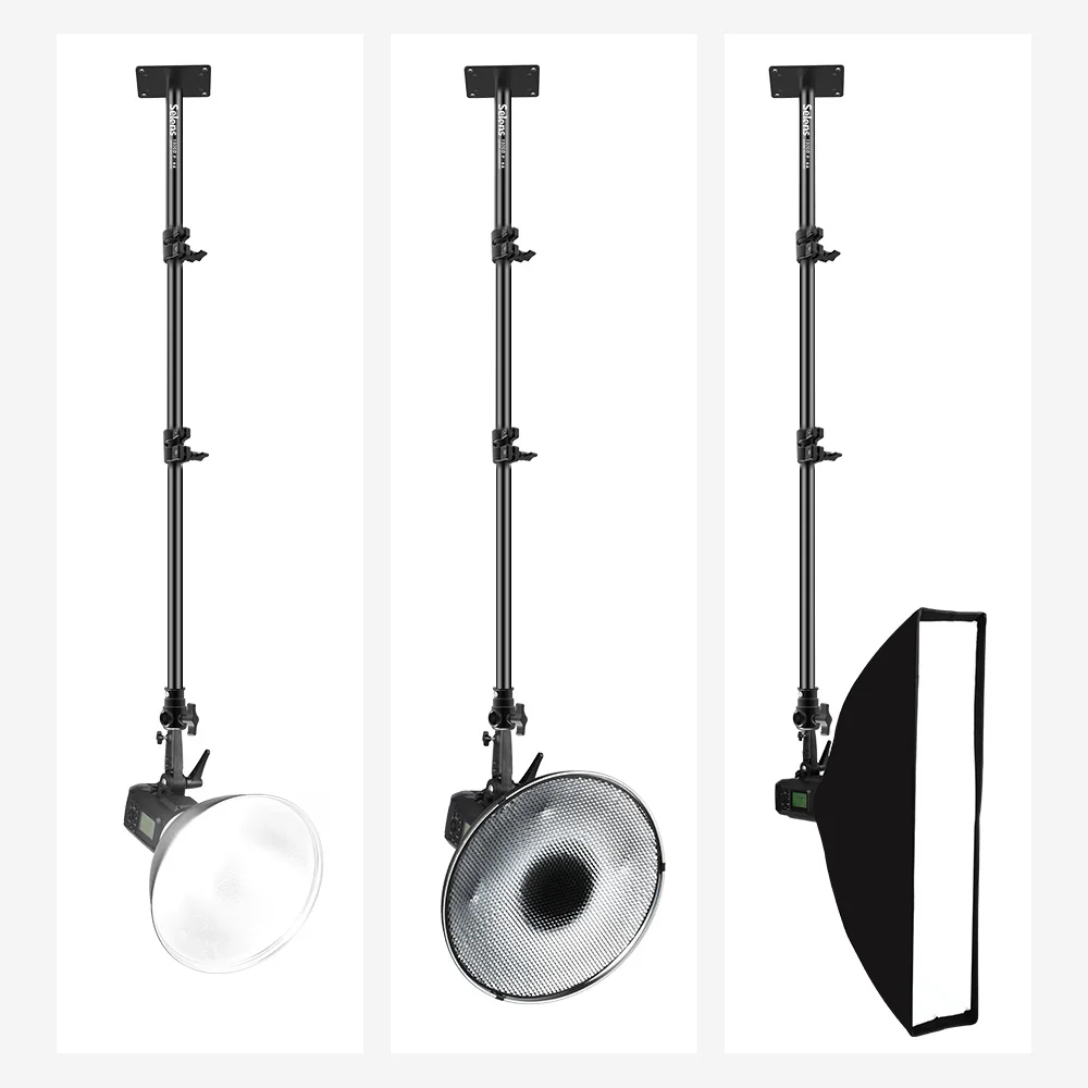 Câmera de Fotografia Braço de Montagem na Parede Boom para Estúdio Luz de Vídeo Refletor com 3 Foto Flash Anel Softbox - 8 1 4 Parafuso Prisioneiro Luz - Image 3
