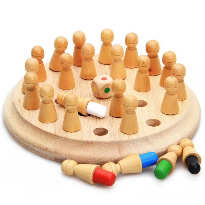 Детская Деревянная шахматная палочка с памятью, 3D головоломка, вечерние игрушки, игровая доска для раннего развития, цветная Когнитивная способность, деревянная игрушка для детей