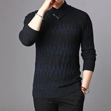 Новые модные брендовые свитера, мужские пуловеры, теплые облегающие вязаные Джемперы, толстая зимняя повседневная одежда в Корейском стиле для мужчин