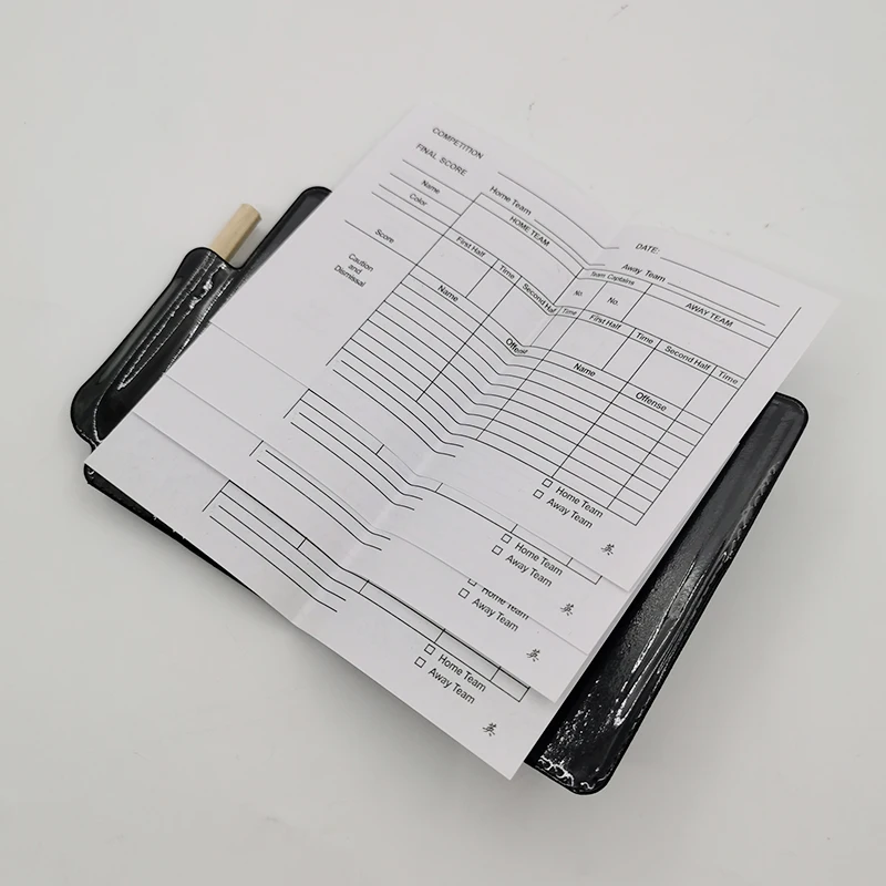 30pcs PU Leather Soccer referee cards with pencel book Fair Play match referee equipment Red And Yellow Card With Pencil