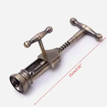 

Vintage Wine Bottle Opener Zinc Alloy Corkscrew Bronze Color Cork Puller Remover K4UA