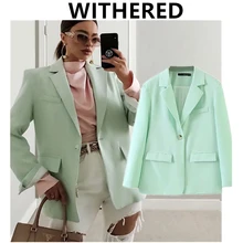

Dave&Di ins fashion blogger england retro candy color oversize blazer women jacket high waist loose shorts women bermuda sets