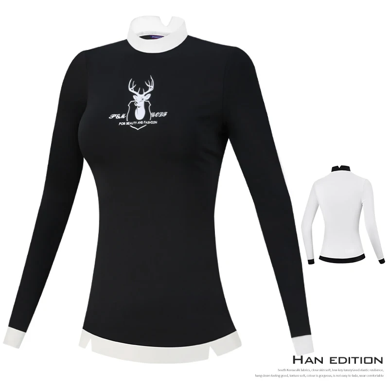 PGM, женские рубашки для гольфа с длинным рукавом, облегающая футболка для гольфа, женская уличная командная форма с круглым вырезом, одежда для гольфа D0827