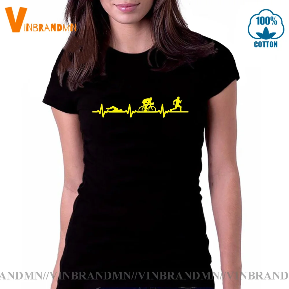 Забавные плавание велосипед запустить импульсный футболка Летняя Атлетическая