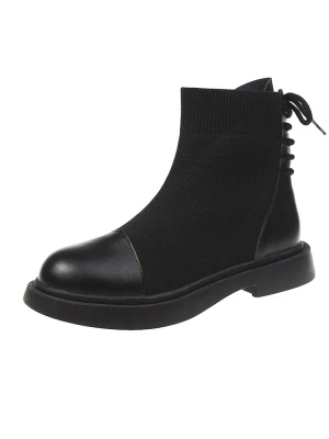 

Elastic boots women's short boots 2020 new wild spring and autumn socks boots women's thick bottom ins Martin boots