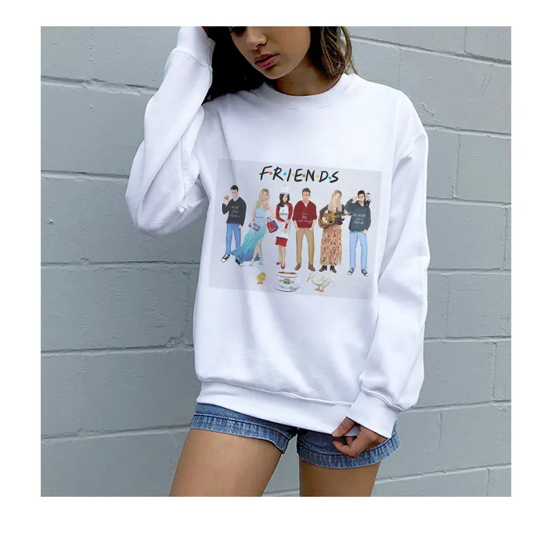 New Harajuku Friends Tv Show Hoodies Womens Clothing Friends Sweatshirt Autumn Winter Cartoon 90 S Sweatshirts Female Hoodie