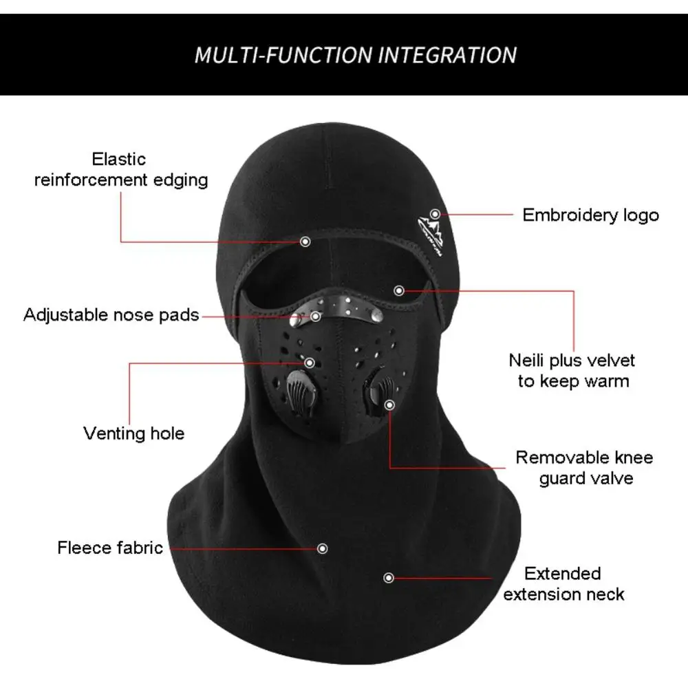 Новая зимняя маска для лица Балаклава мотоциклетная маска для лица Лыжная Водонепроницаемая термо флисовая маска для лица с черепом дышащая вентиляционная маска