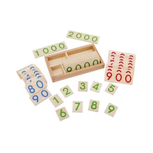 

Children's wooden montessori numbers 1-9000 learning card math teaching aids preschool children early education educational toys