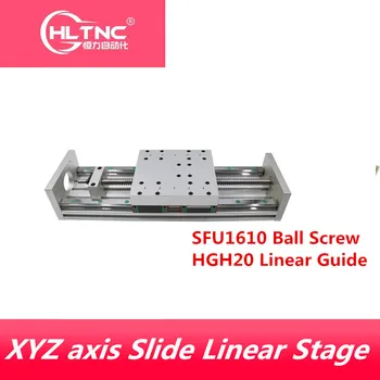 

XYZ axis Slide Linear Stage SFU1610 Ball Screw+ HGH20 Linear Guide Suitable for Name23/34 stepper/Servo motor for CNC modul
