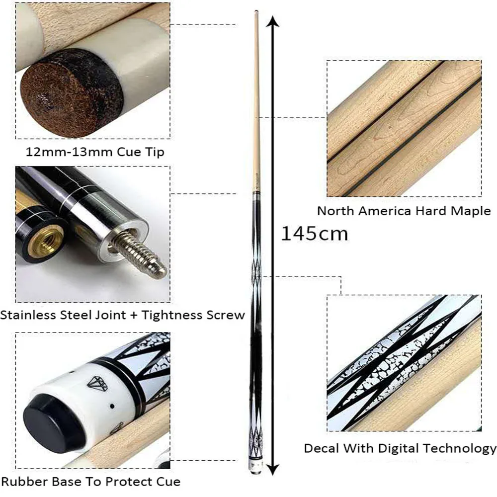American Maple Billiard Pool Cue Stick 57 "Billard Nine Ball Cue 1 Split billiard shaft billiard bridge stick