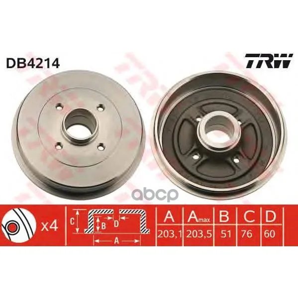 Drum Brake Trw/Lucas Db4214 TRW/Lucas. DB4214