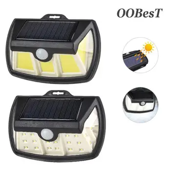 

OOBesT 7W Solar Wall Lamp 28/68 LED Beads Wall Light Human Induction Wall Lamp Outdoor Three-sided Light Waterproof Garden Light