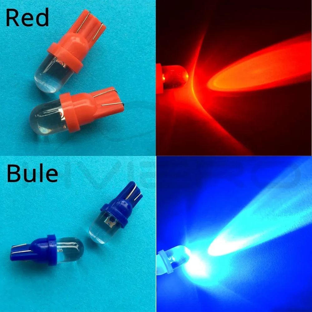 Hviero  White Red Blue Green Yellow RGB T10 W5W 168 194 1Led  Car Auto Wedge Light Side Dashboard Number Plate Trunk Lamp Bulb DC 12V