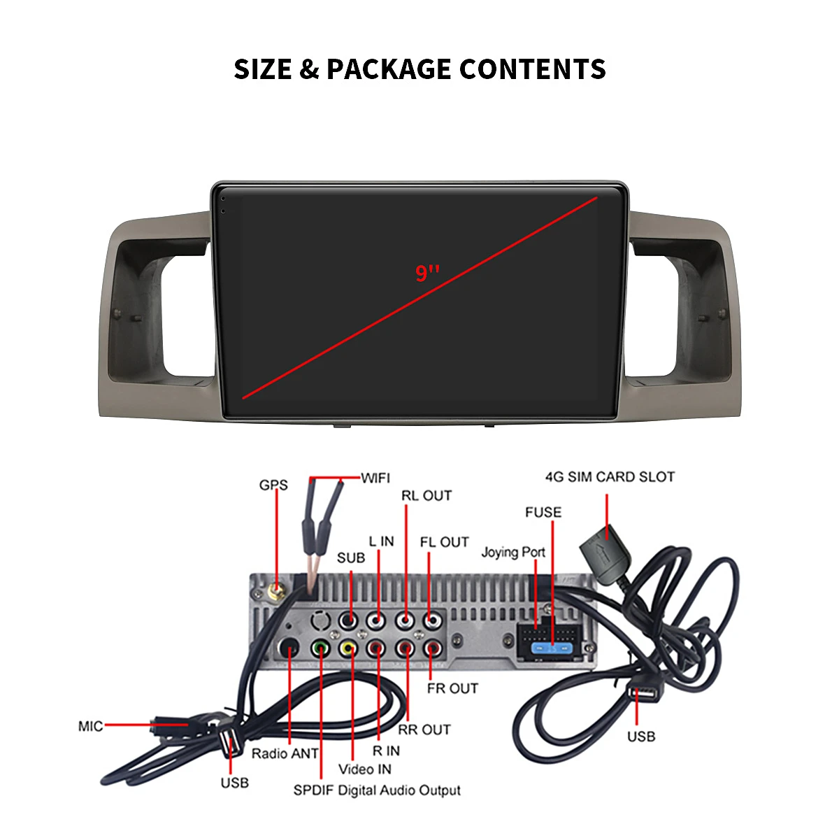 Sale DSP Carplay 9" Android 8.1 Car Multimedia Radio for Toyota Corolla EX/E120 2003-2011 GPS SPDIF Subwoofer Stereo WiFi 4G SIM DAB 23