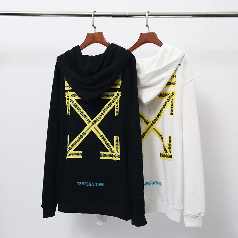OFF-WHITE/желтая толстовка на молнии с капюшоном, пальто, весенне-осенние тканевые толстовки из махровой ткани
