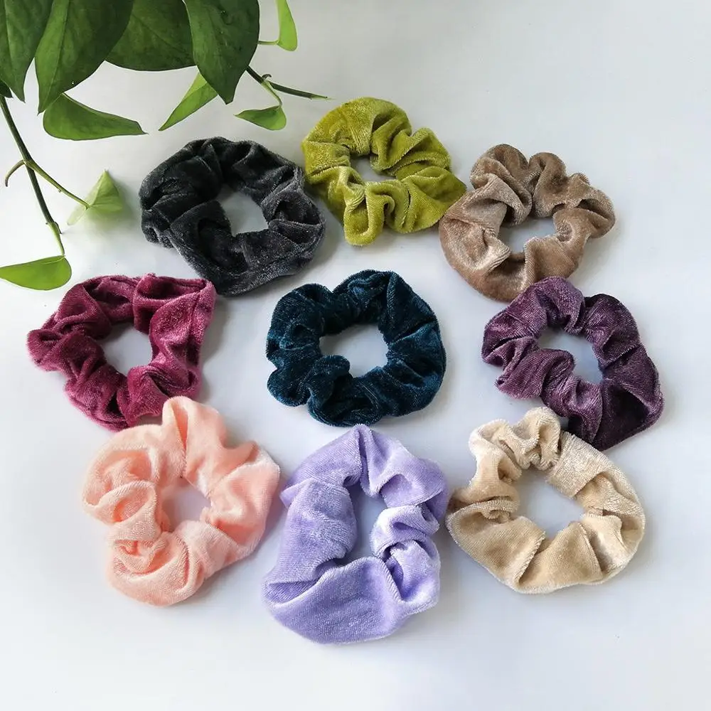 9 PCS 50,40 шт. бархатные резинки для волос для женщин и девушек эластичные резиновые ленты аксессуары резинка для женщин кольцо для волос Веревка конский хвост держатель# G1 - Цвет: 9 PCS