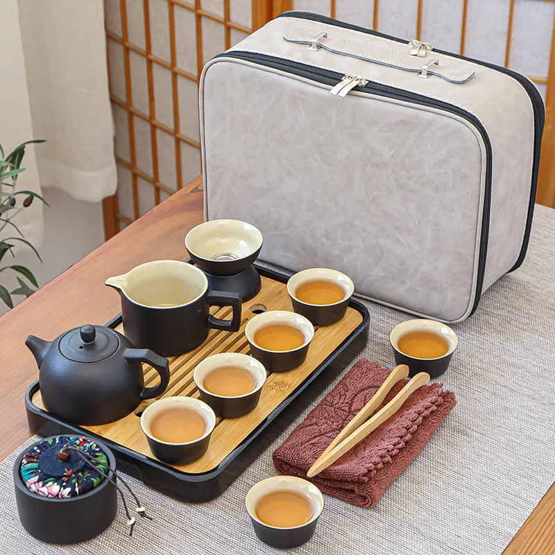 

Luxury Chinese Tea Set Ceramic Gift Porcelain Teapot Portable Travel Kung Fu Tea Set Tea Ceremony Juego De Te Household Products