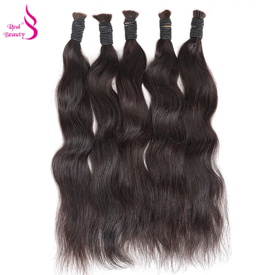 Real Beauty Remy Human Hair Brazilian Straight Bulk Hair For Braiding  Natural Color No Weft Crochet Braids